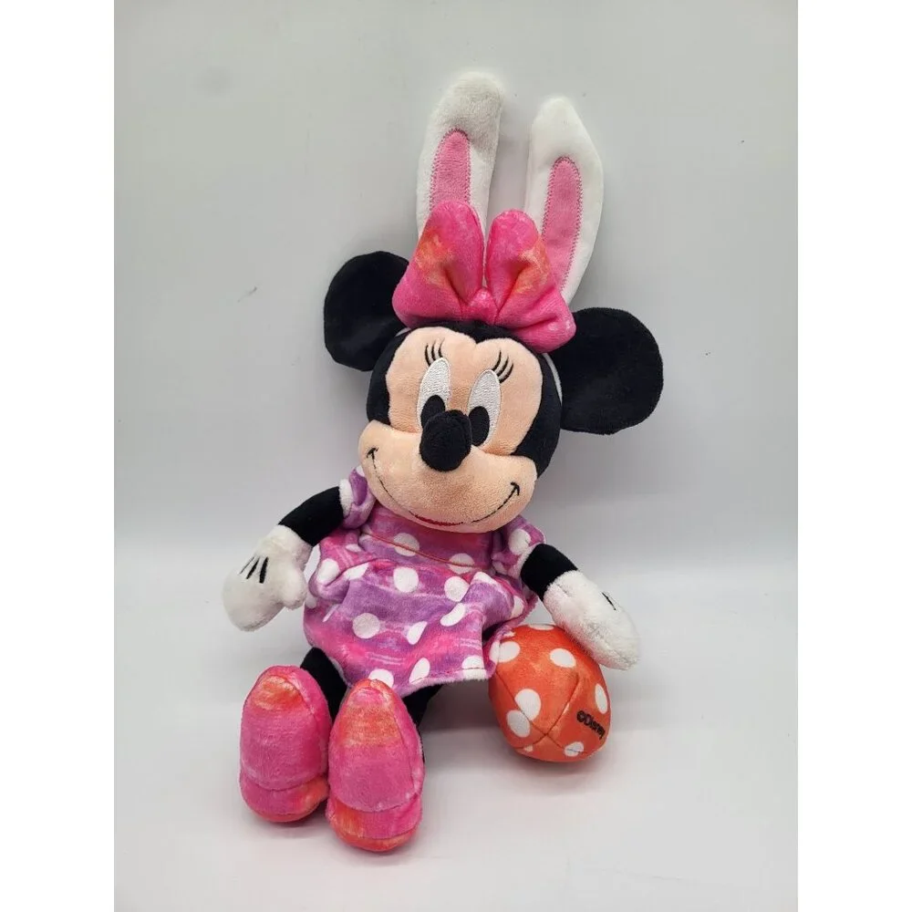 DISNEY x CHEWY Dog Toy Minnie Mouse Easter Bunny Ears Egg Squeaky Plush